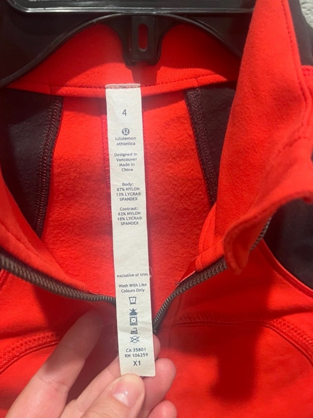 Lululemon Forme Jacket Cuffins Red Heathered Soot Discontinued Sz 4 - Picture 5 of 7